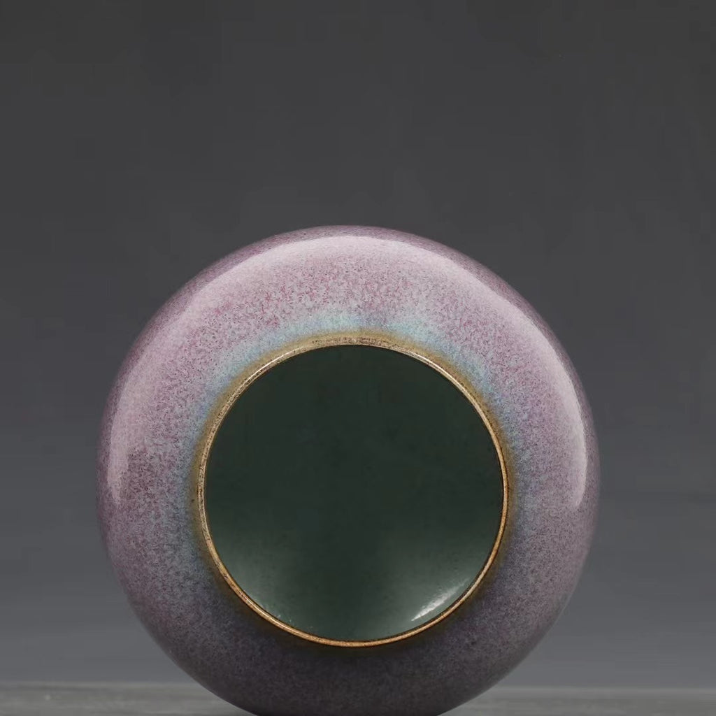 Jun Ware Rose Purple Flower Pot 056