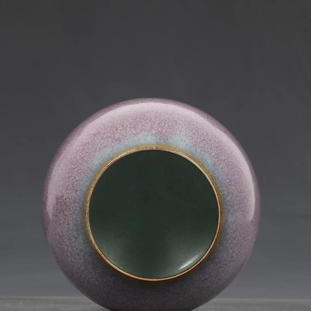 Jun Ware Rose Purple Flower Pot 056