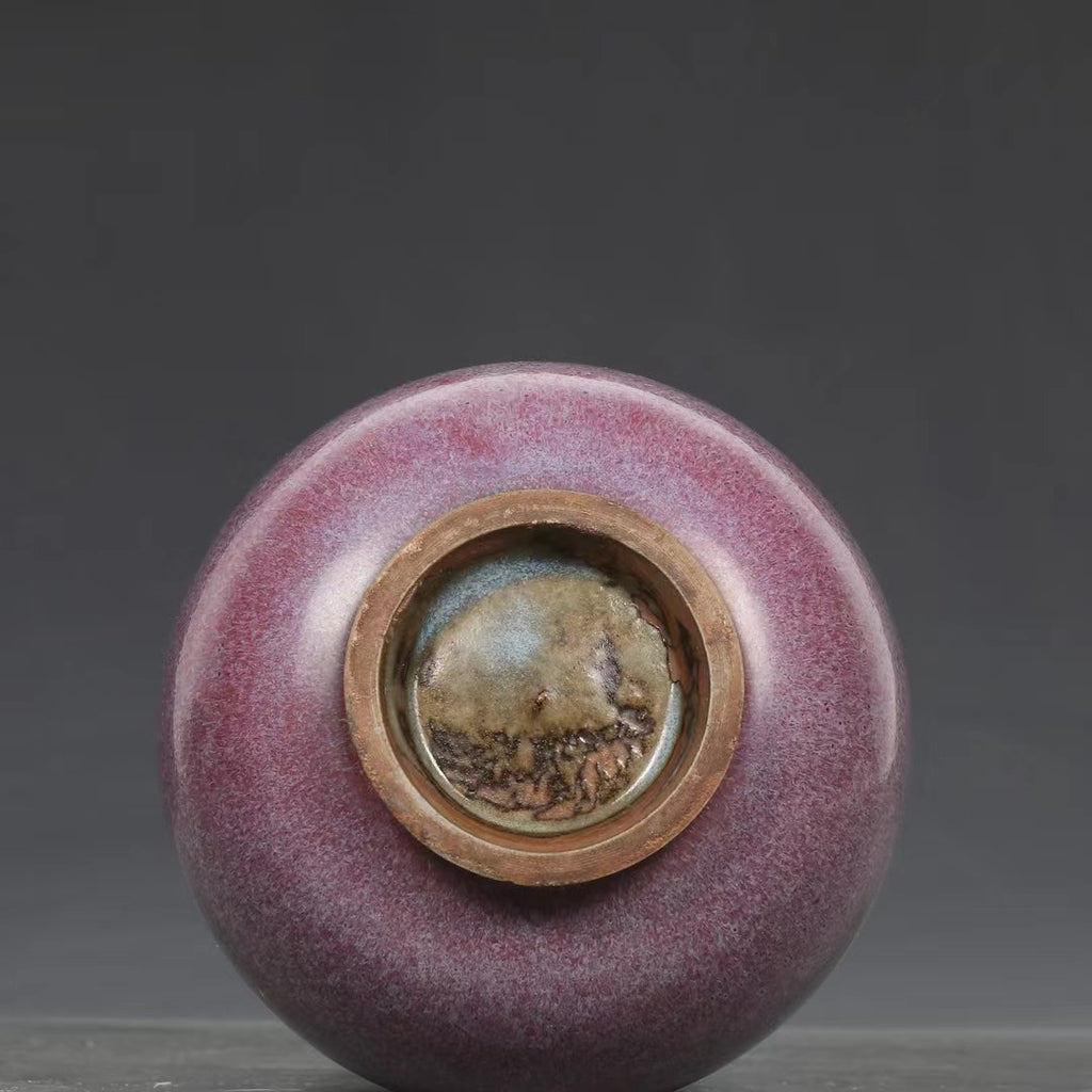Jun Ware Rose Purple Flower Pot 056