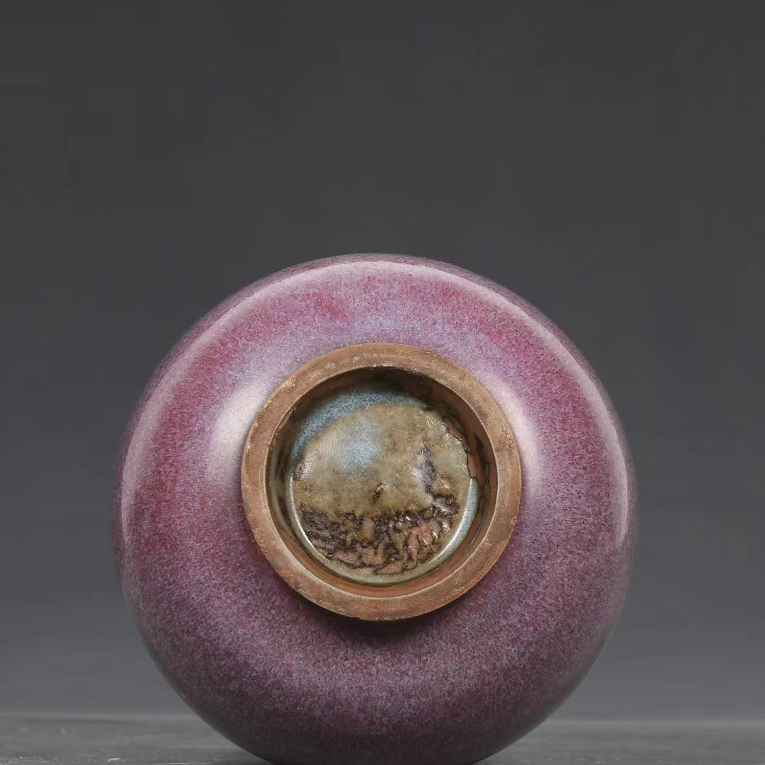 Jun Ware Rose Purple Flower Pot 056