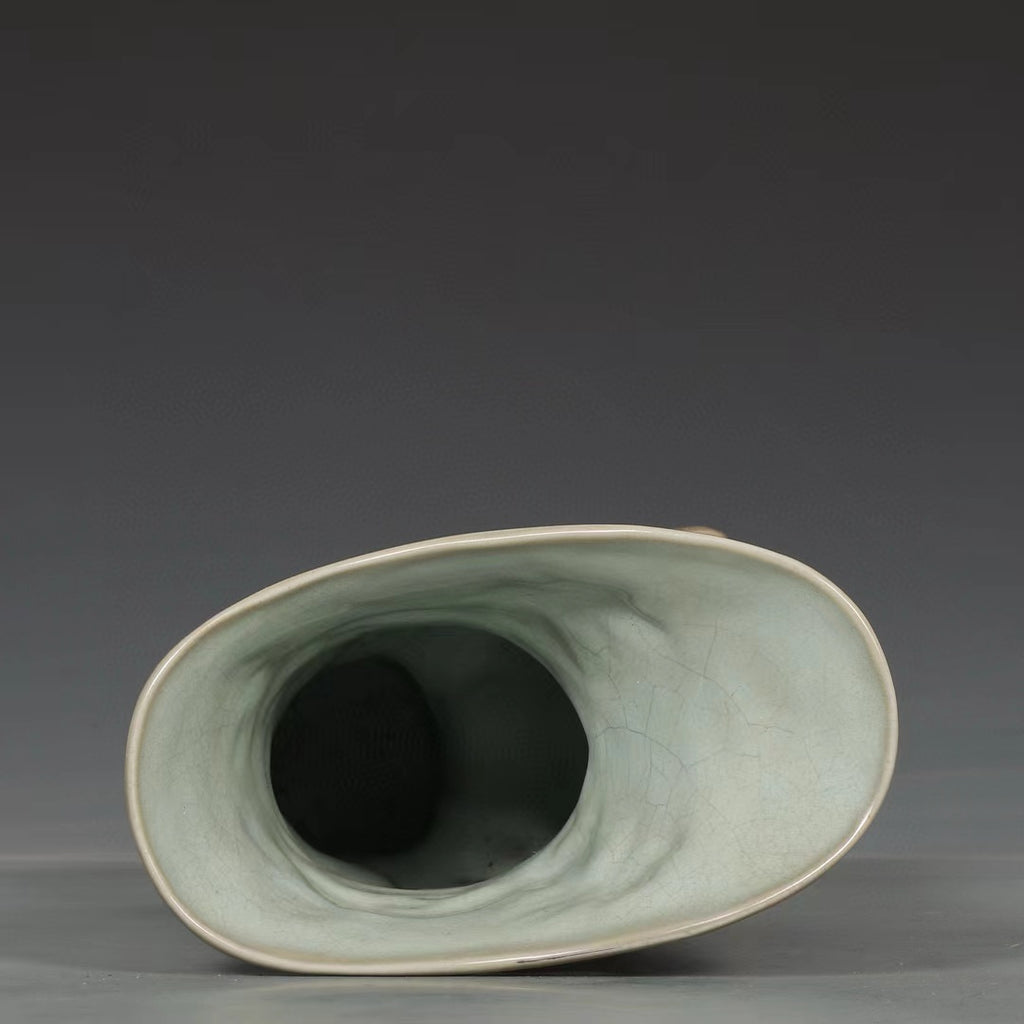 Song Dynasty Jun Kiln Rose Purple Glazed Lion-Shaped Jue Cup 054