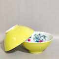 Famille Rose Yellow Glazed Porcelain Bowl