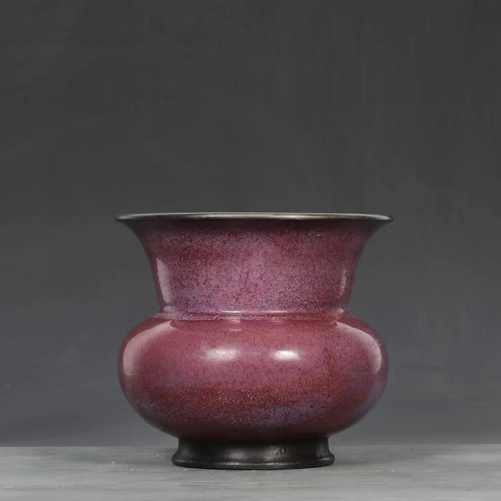 Song Dynasty Jun Kiln Rose Purple Zhadou-Form Flower Pot 052