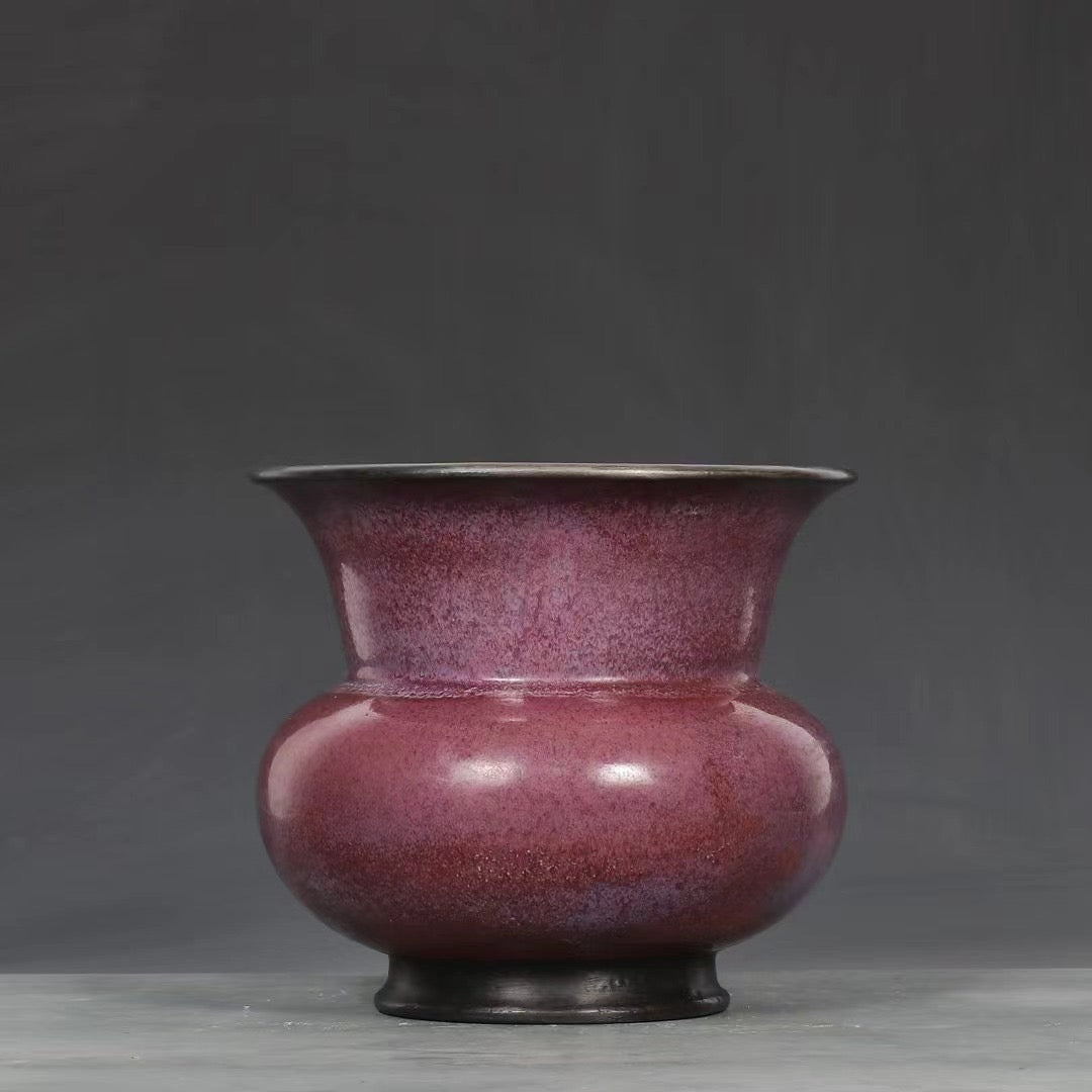 Song Dynasty Jun Kiln Rose Purple Zhadou-Form Flower Pot 052