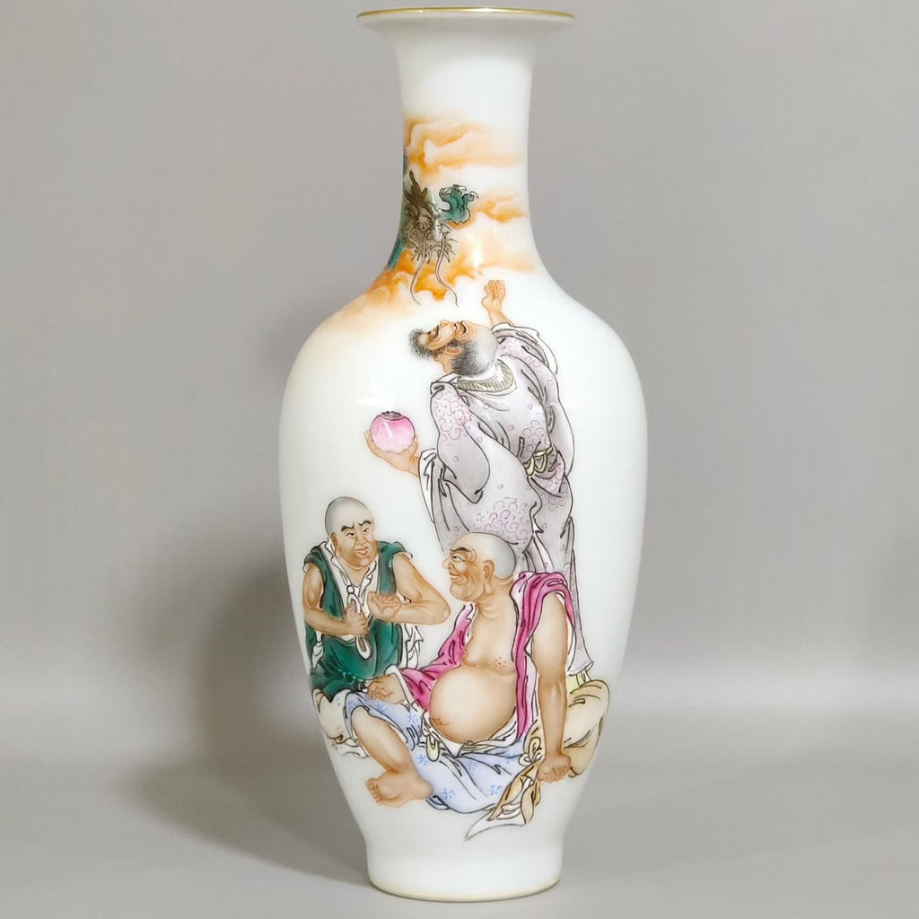 Famille Rose Vase with Figures